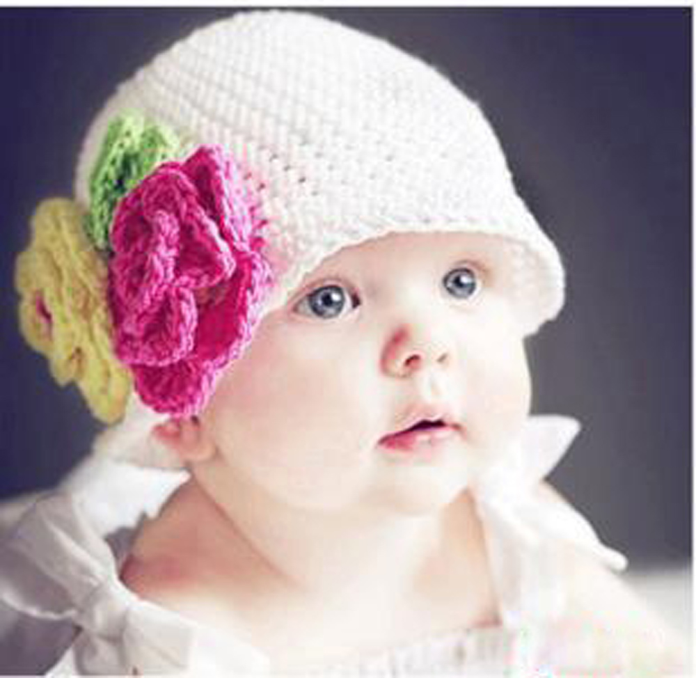 Crochet Beanies Hats Cap-166-White