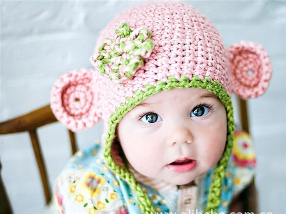 Crochet Beanies Hats Cap-203-Pink